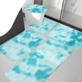 thumbnail image 5 of Xecvkr 5-Piece Bath Mat Set, Long Plush Absorbent Rugs for Bathroom, Non-Slip, Blue Light Blue, Machine Washable, Modern Decor, 5 of 7