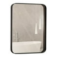 thumbnail image 1 of Hamilton Hills 16x24 inch Metal Bronze Frame Mirror for Bathroom | Brushed Rectangular Rounded Corner Vanity | 2" Deep Set Design Small Wall Mirrors Decorative | Hangs Horizontal and Vertical, 1 of 2
