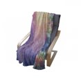 thumbnail image 4 of Purple Soft Flannel Fleece Throw Blanket, Watercolor Style Effect Spring Cherry Blossom Japanese Nature Print, Cozy Plush for Indoor and Outdoor Use, 60" x 80", Marigold and Purple, by Ambesonne, 4 of 6