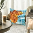 thumbnail image 3 of Hello Fall Pillow Covers 16x16 Inch Blue Buffalo Plaids Maple Leaves Decor Autumn Thanksgiving Decorative Farmhouse Throw Pillows Cushion Cover Square Pillowcase for Sofa Couch, 3 of 6