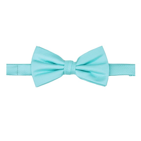 Jacob Alexander Men's Woven Subtle Mini Squares Pre-Tied Adjustable Banded Bow Tie - Light Turquoise