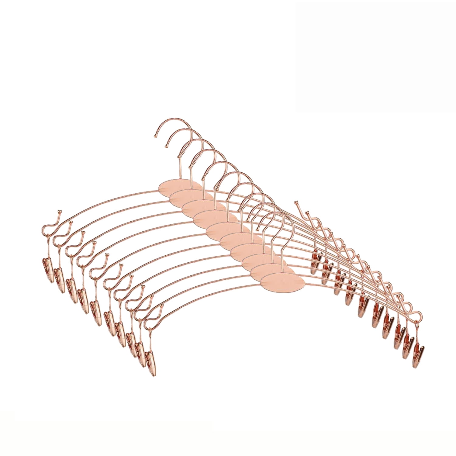 Pants Hangers, Space Saving Metal Clothes Hanger with Non-Slip Pinch Clips, 10 Pack