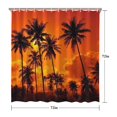 thumbnail image 5 of Palm Tree Sunset View Shower Curtain 72x72, Hawaii Beach Scene, Quick-Dry Polyester Fabric with Hooks for Boho Bathroom, 5 of 5