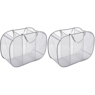 Whitmor Laundry Sorter, Triple Mesh Bag, Clear and Blue, PVC Frame