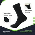 thumbnail image 3 of SERISIMPLE Men Bamboo Crew Lightweight Sock Resistant Breathable Thin Soft Socks 5 Pairs 9-13 (Black, Large), 3 of 6