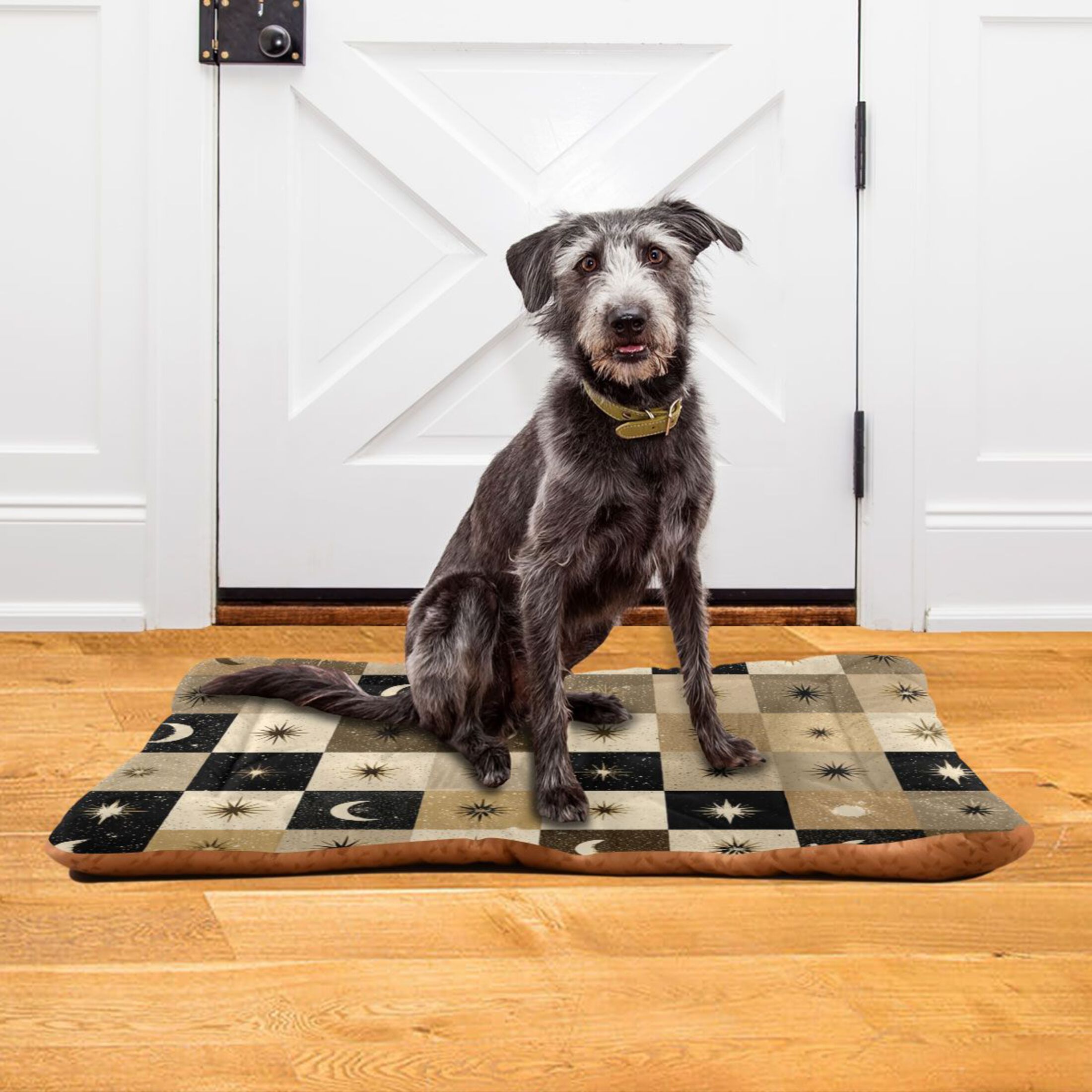 Cozy Mat Pet Bed Indoor Outdoor Warm Soft For Cat Dog Puppy(S/M) Moons Stars Checkered Squares