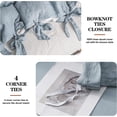 thumbnail image 3 of Simple&Opulence 100% Linen Duvet Cover Set, 3 Piece Belgian Flax Breathable Bedding, Queen Size 88''x92'' (1 Comforter Cover+2 Pillowshams) with Tie Closure Style,Dusty Blue, 3 of 6