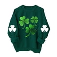 thumbnail image 3 of TaTaai Women Fashion St. Patrick's Day Print Crew Neck Long Sleeve Sweatshirt Casual Loose Pullover Tops for Daily Street Office Commute Wear Soft Comfortable No Hood Tops Gift, 3 of 4