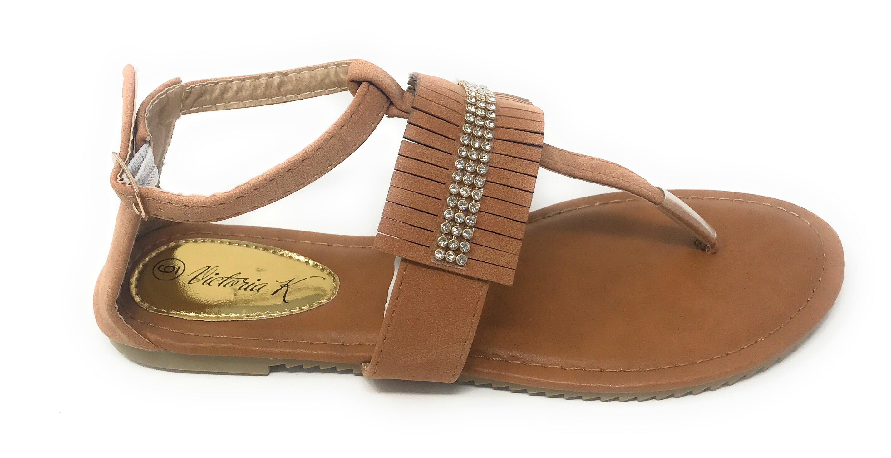 Victoria K Women's Fringed and Rhinestone Sandals
