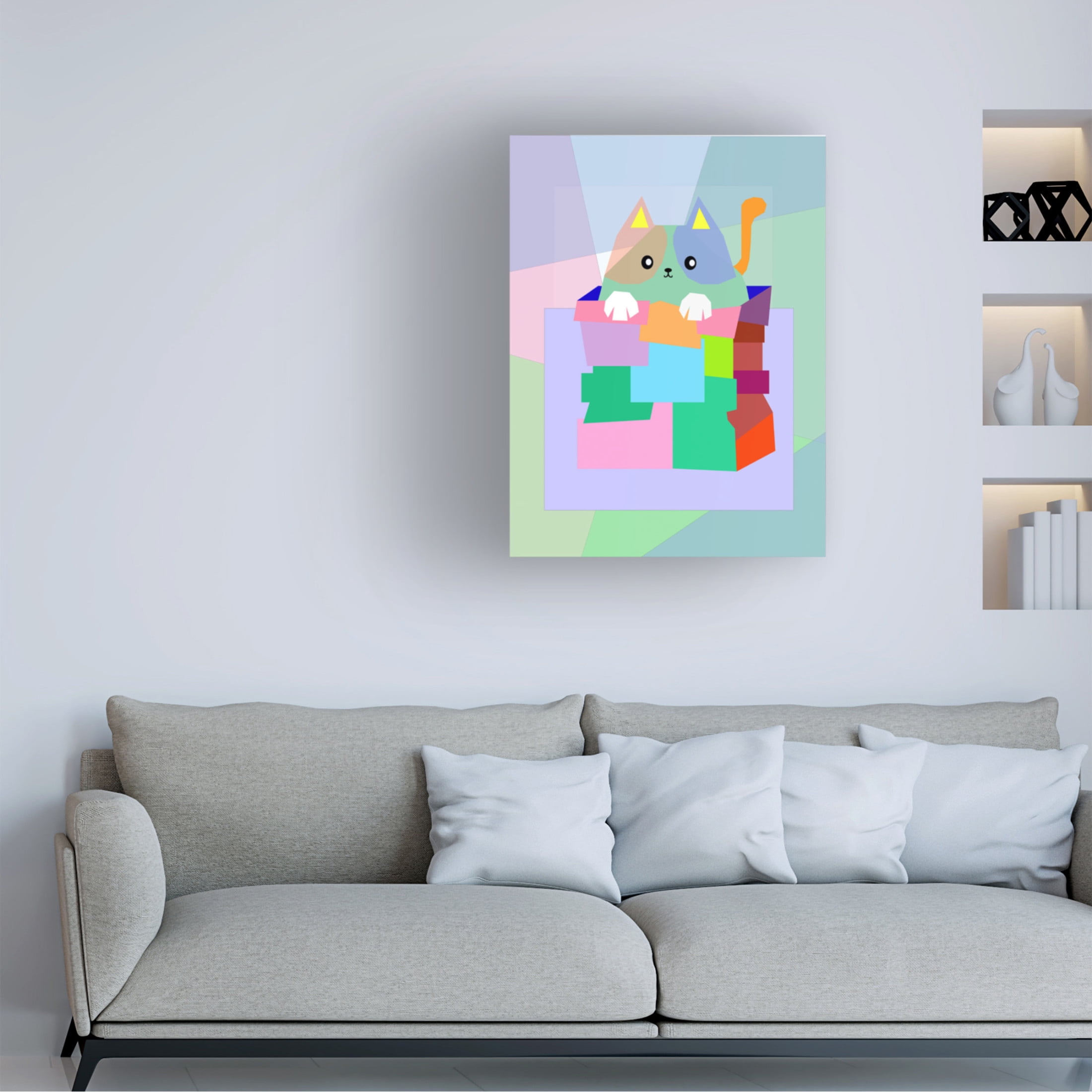 Canvas Wall Art - Surapol Pansanit 'The Cat 1' Wall Art for Living Room, Bedroom, or Office Décor by Trademark Fine Art - 35 x 47 Inches