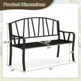 thumbnail image 3 of Gymax 51'' Metal Garden Bench Patio Slatted Bench for 2-3 People & Park-Style Loveseat, 3 of 9