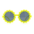 thumbnail image 4 of Girls Kids Daisy Flower Rim Round Circle Plastic Cute Lolita Sunglasses Yellow, 4 of 8