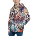 thumbnail image 2 of Pofeuu Vibrant Leopard In Flowers Print Teenage Zipper Hoodie Sweatshirts Hooded Casual Jackets With Pocket For Boys Girls-Medium, 2 of 6