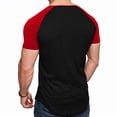 thumbnail image 6 of JAJAHO Men's Running Shirts Raglan Short Sleeve Fitness Stretchy Sports Top Color Block Crew Neck Base Layer T Shirt Summer Workout Gym Leisure Tops, 6 of 9