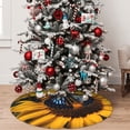 thumbnail image 5 of Pofeuu Butterfly On Sunflower Print Christmas Tree Skirt, Merry Christmas Skirt Xmas Tree Ornaments for Xmas Holiday Party Decorations-48", 5 of 7