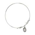 thumbnail image 2 of 8 inch Round Double Loop Bangle Bracelet w/ St. John Baptist de la Salle in Sterling Silver, 2 of 3