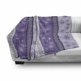 thumbnail image 3 of Ethnic Soft Flannel Fleece Throw Blanket, Scroll Western Christmas Snowflakes Middle Eastern Noel Print, Cozy Plush for Indoor and Outdoor Use, 50" x 70", Lavender Violet White, by Ambesonne, 3 of 6