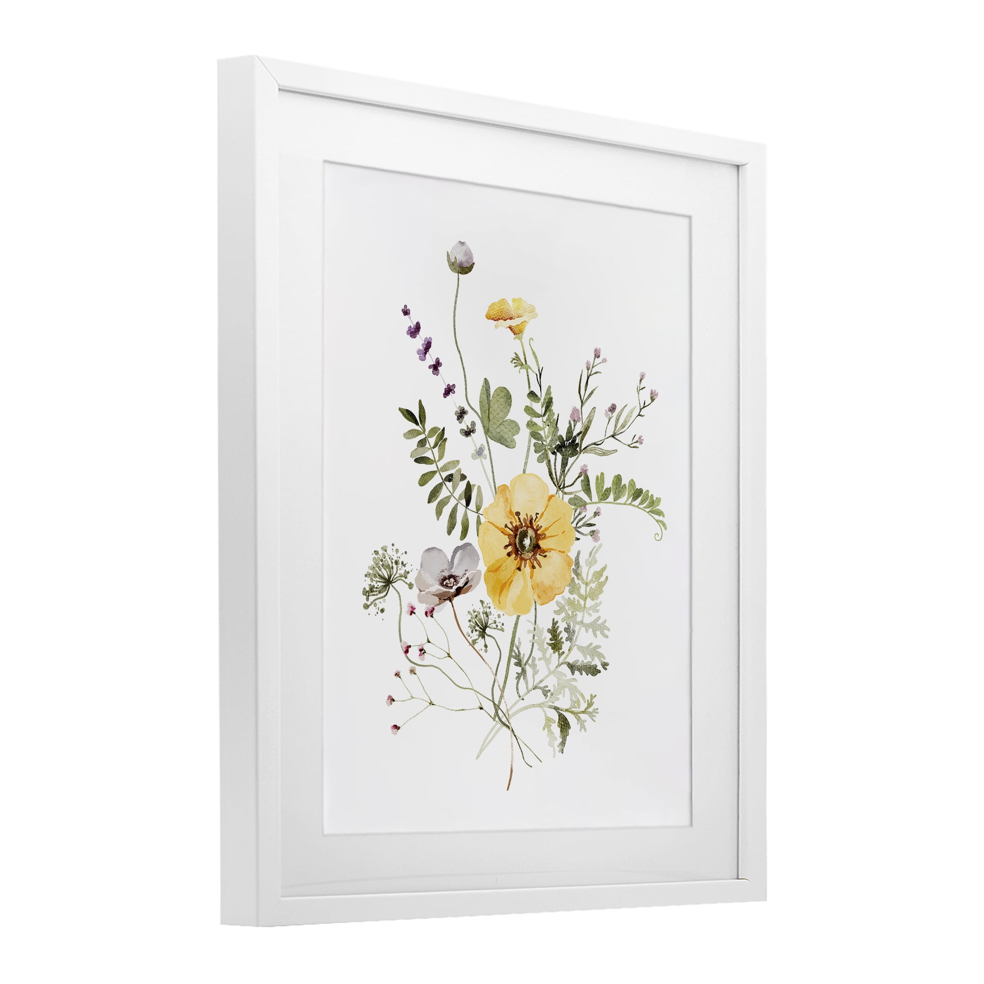 Gardening Herb Blooms White Framed Print Under Glass, design by Lettered and Lined