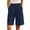 Navy, variant on Women's High Waist Pleated Bermuda Shorts Knee Length Wide Leg Dress Shorts with Pockets Casual office Business Summer Work Pants White