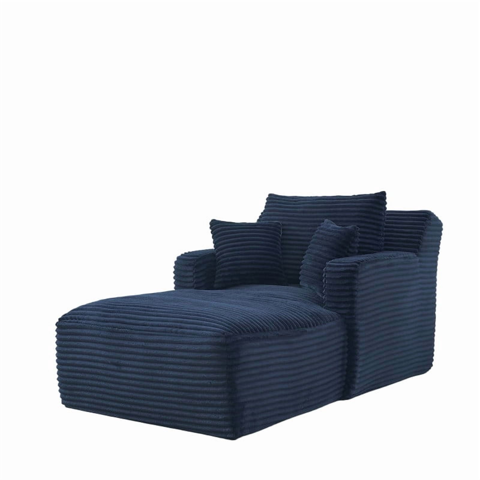 Indoor Single Chaise Lounge Sofa Chair, Modern Corduroy Upholstery Sleeper Bed Lounger Sofa Chair for Living Room,Office,Apartment, 39.4''x65.4''