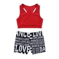 thumbnail image 3 of Lejafay Kids Girls' Top and Booty Shorts Ballet Dance Gymnastics Sports Leotard or Swimwear Swimming Red XXL, 3 of 7
