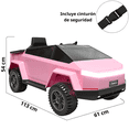 thumbnail image 4 of Montable Eléctrico para Niños Cyber Model Truck con Luces y Sonido Batería 12v Control Remoto Bluetooth - Rosa, 4 of 7