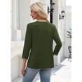 thumbnail image 4 of Zeagoo Womens Blouses 3/4 Sleeve V Neck Flounce Shirts Casual Dressy Tunic Tops Summer Fall Fashion Clothes, 4 of 8