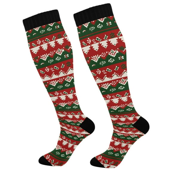 joogoo Vintage Christmas Socks Women Men Knee High Sock