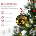 thumbnail image 5 of HOMCOM 2.5 Ft/30" 2 Pack Outdoor Entryway Pre-Lit Artificial Christmas Tree Cordless with 70 Branches, Warm White LED lights, Red Berries, Pine Cones, Balls, Green, 5 of 9