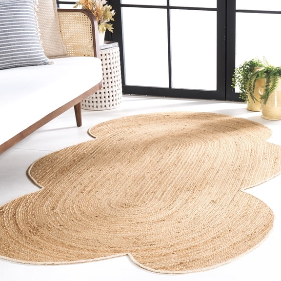 Safavieh Natural Fiber Jone Solid Area Rug, Natural, 5' x 8' Scalloped
