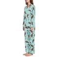 thumbnail image 2 of FORMRS Womens Pajama Set Long Sleeve Top and Pants with Pockets Soft Comfy Lounge Sleepwear, Sizes S-2XL, Swimming Otters Pattern, 2 of 7