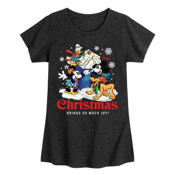 Disney - Christmas Brings So Much Joy - Toddler & Youth Girls Short Sleeve Graphic T-Shirt