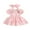 Pink, variant on Baby Girl Easter 3 Piece Outfit Short Sleeve Rompers and Suspenders Skirt Headband Summer Clothes Set
