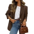 thumbnail image 1 of Blazer PRETTYGARDEN 2025 Marrón Oscuro con Bolsillos Grandes, 1 of 5