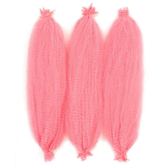 Nvzi-c 6 Packs 24in Springy Twist Hair Pre-Separated Twist Braiding Hair Soft Synthetic Crochet for Distressed Faux Locs Spring Twist Hair Extensions for Women，Pink