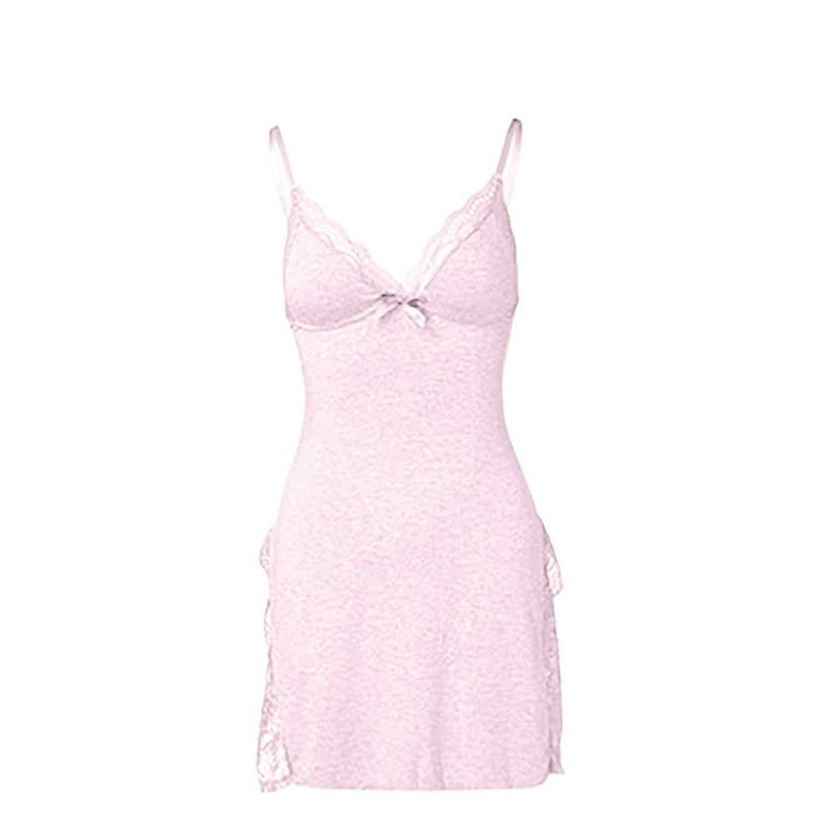 chinese dress ladies Laced Slit Sleep Dress | Sexy Nightgown