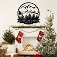 thumbnail image 2 of KAINSY Personalized Christmas Metal Sign, Custom Name Santa Claus and Reindeer Hanging Sign, Merry Christmas Welcome Outdoor Porch Decor, Metal Wall Art Party Supplies, Christmas Gifts(10inches), 2 of 9