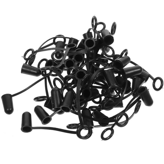BESTOYARD 70Pcs Hooded Liquor Bottle Pour Spout Covers Black Rubber Caps for Kitchen and Bar Use