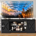 thumbnail image 3 of 70" Farmhouse TV Stand for 75 Inch TVs with Sliding Barn Door, Rustic Wood Entertainment Center Large Media Console Cabinet for Living Room, 3 of 7