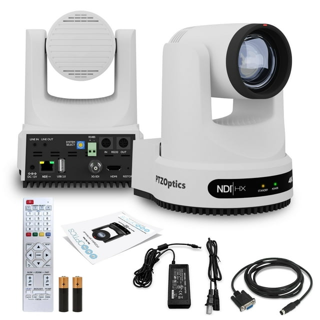 PTZOptics Move 4K SDI/HDMI/USB/IP PTZ Camera with 12x Optical Zoom (White) (PT12X-4K-WH-G3)