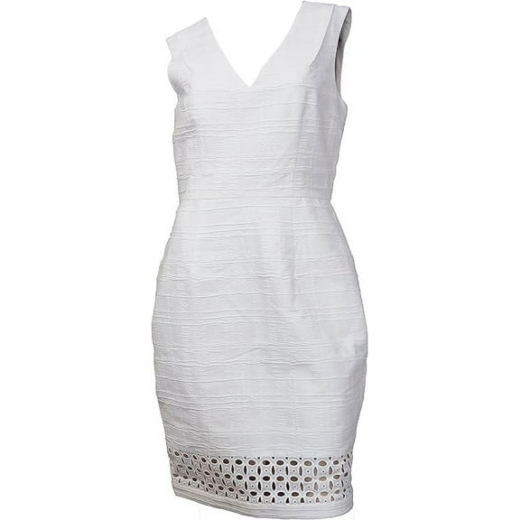 Vince Camuto Bouclé Fit & Lace Detail White, 6