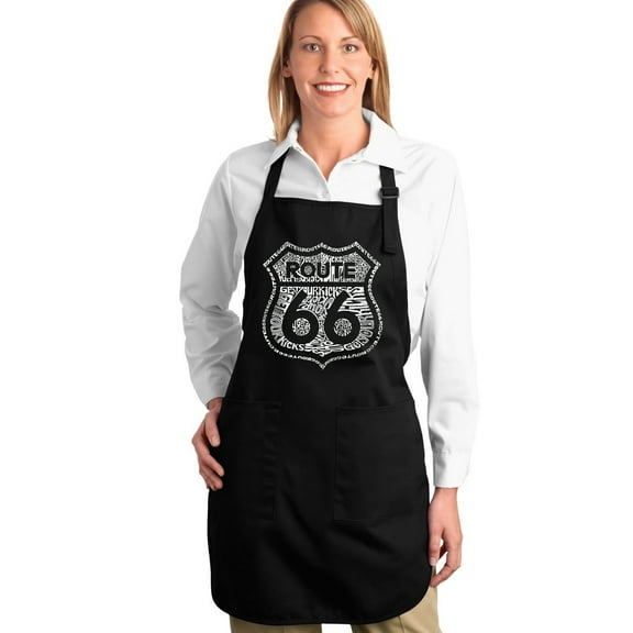 LA Pop Art Full Length Word Art Apron - Get Your Kicks on Route 66