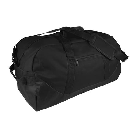 21 Large Duffle Bag with Adjustable Strap in Black