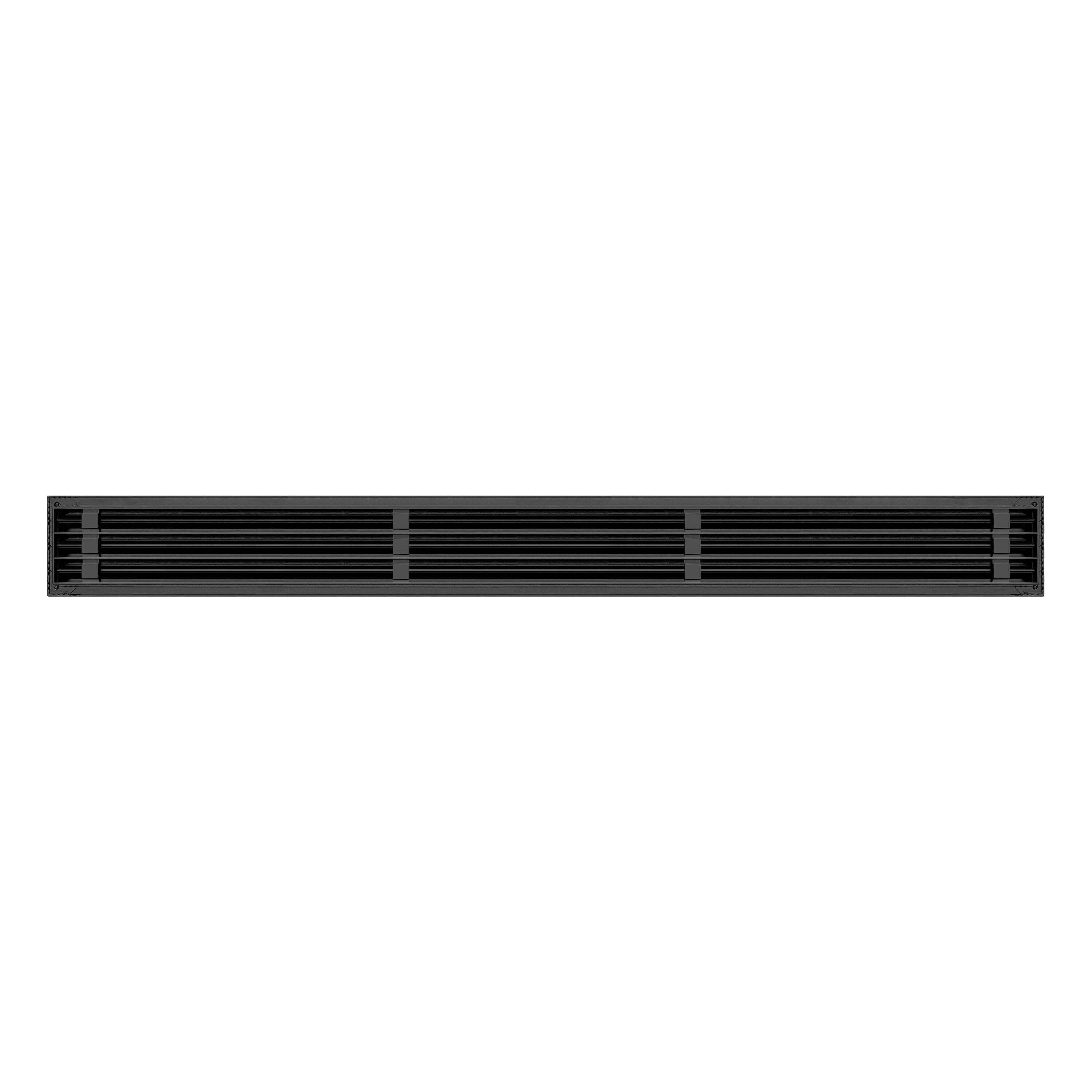 BUILDMART - 48" Linear Slot Diffuser - 3 Slot - Triple Slot - Black Decorative Aluminum Air Vent - Heating and Cooling Modern AC Vent Cover for Ceiling, Walls & Floors - Texas Buildmart