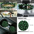 thumbnail image 5 of Jeiento St. Patrick's Day 14 PCS Car Seat Cover Set with Steering Wheel Cover Seat Belt Covers Waste Bin Center Console Pad Green Leaves Rear View Mirror Cover Handbrake Cover Set Coasters for Truck, 5 of 7