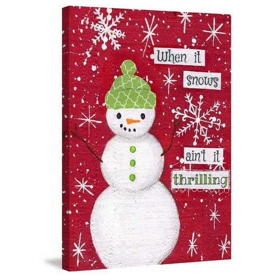 Marmont Hill "When It Snows" by Jill Lambert Painting Print on Wrapped Canvas