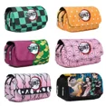 thumbnail image 2 of Estuche para lápices de Anime Demon Slayer, bolsa de almacenamiento de dos capas para estudiantes, estuche para lápices de dibujos animados Tanjirou Nezuko Zenitsu Giyuu, accesorio para cosplay, 2 of 6