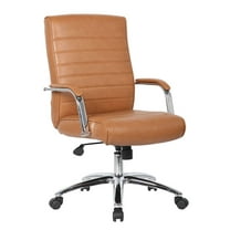 Boss Office Products Vinyl Executive Conference Chair with Casters, Caramel
