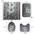 thumbnail image 3 of BSHAPPLUS 4PCS Shower Curtain Set White Daisy Floral Curtain Bathroom Sets 70.9x70.9 inch Shower Curtain with Non-Slip Rugs Bath U-Shaped Mat Toilet Lid Cover and 12 Hooks, 3 of 5