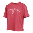 thumbnail image 2 of Women's Pressbox  Red Wisconsin Badgers Vintage Waist Length Script Over Logo T-Shirt, 2 of 3